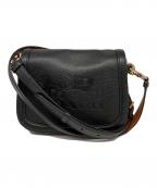 COACHコーチ）の古着「ホース＆キャリッジ サドルバッグ」｜ブラック