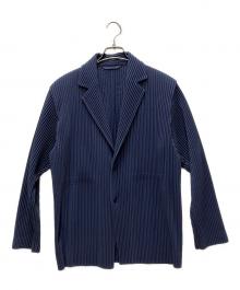 HOMME PLISSE ISSEY MIYAKE（オム プリッセ イッセイ ミヤケ）の古着「TAILORED PLEATS プリーツジャケット」｜ブルー