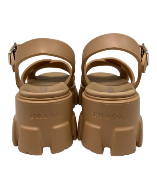 PRADA（プラダ）PRADA (プラダ) モノリス ラバー サンダル ブラウン サイズ:41 未使用品の古着・服飾アイテム