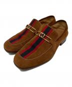 GUCCIグッチ）の古着「インターロッキング ホースビット ローファー」｜ブラウン