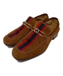 GUCCI（グッチ）の古着「インターロッキング ホースビット ローファー」｜ブラウン