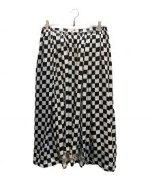 COMME des GARCONS（コムデギャルソン）の古着「チェッカーフラッグサテンスカート」｜ホワイト