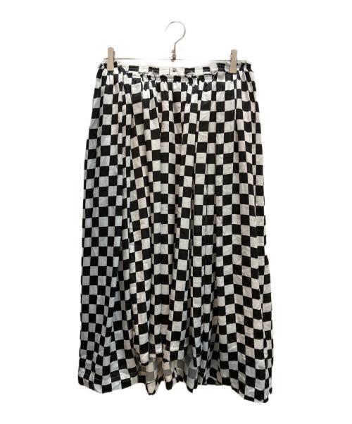 COMME des GARCONS（コムデギャルソン）COMME des GARCONS (コムデギャルソン) チェッカーフラッグサテンスカート ホワイト サイズ:Sの古着・服飾アイテム