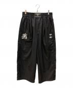 adidas×WILLY CHAVARRIAアディダス×ウィリーチャバリア）の古着「WILLY CHAVARRIA PINSTRIPE PANTS」｜ブラック