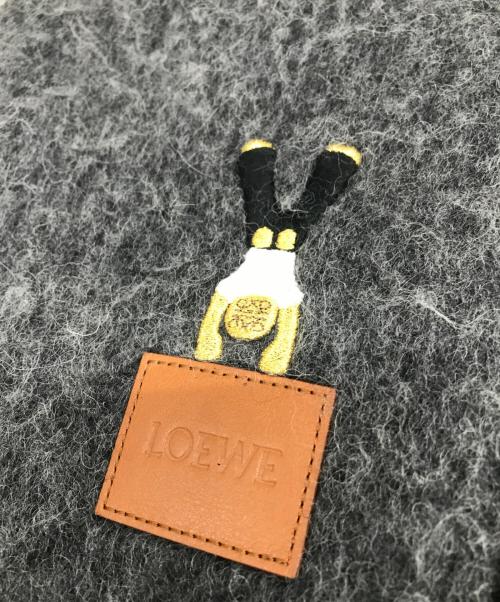 LOEWE（ロエベ）LOEWE (ロエベ) フリンジマフラー グレーの古着・服飾アイテム
