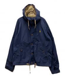 POLO RALPH LAUREN（ポロ・ラルフローレン）の古着「コットンナイロンフーデッドジャケット」｜ネイビー