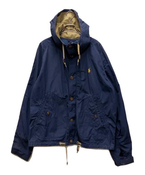 POLO RALPH LAUREN（ポロ・ラルフローレン）POLO RALPH LAUREN (ポロ・ラルフローレン) コットンナイロンフーデッドジャケット ネイビー サイズ:Lの古着・服飾アイテム
