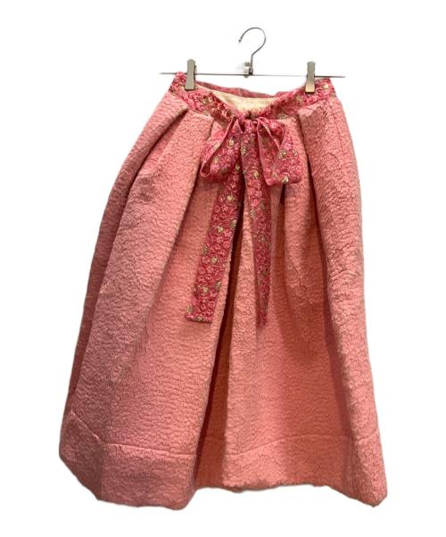 COMME des GARCONS（コムデギャルソン）COMME des GARCONS (コムデギャルソン) レース刺繍ウエスト ボリュームスカート ピンク サイズ:下記参照の古着・服飾アイテム