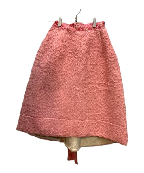 COMME des GARCONS（コムデギャルソン）COMME des GARCONS (コムデギャルソン) レース刺繍ウエスト ボリュームスカート ピンク サイズ:下記参照の古着・服飾アイテム