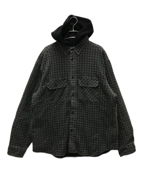 SUPREME（シュプリーム）Supreme (シュプリーム) 22AW Houndstooth Flannel Hooded Shirt グレー サイズ:Mの古着・服飾アイテム