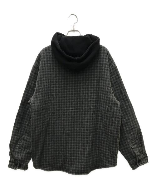 SUPREME（シュプリーム）Supreme (シュプリーム) 22AW Houndstooth Flannel Hooded Shirt グレー サイズ:Mの古着・服飾アイテム