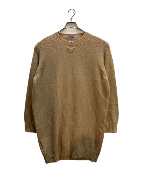PRADA（プラダ）PRADA (プラダ) 22AW ヴァージンウール カシミヤ ミニニットワンピース ベージュ サイズ:44の古着・服飾アイテム