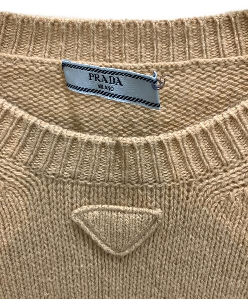PRADA（プラダ）PRADA (プラダ) 22AW ヴァージンウール カシミヤ ミニニットワンピース ベージュ サイズ:44の古着・服飾アイテム