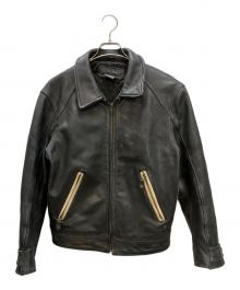 BANANA REPUBLIC（バナナリパブリック）の古着「90sレザーサイドラインジャケット」｜ブラック