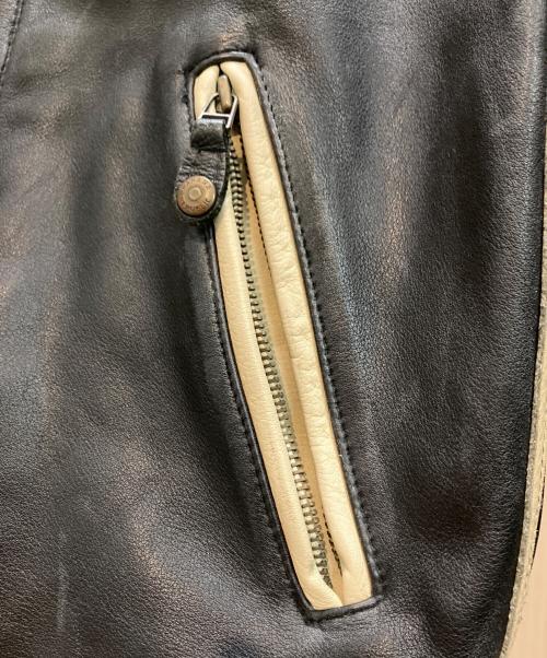 BANANA REPUBLIC（バナナリパブリック）BANANA REPUBLIC (バナナリパブリック) 90sレザーサイドラインジャケット ブラック サイズ:Mの古着・服飾アイテム