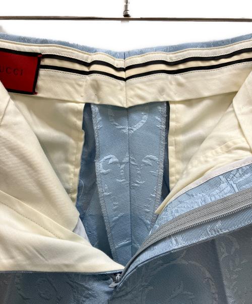 GUCCI（グッチ）GUCCI (グッチ) Jacquard Wool Silk Pant ブルー サイズ:7-46Rの古着・服飾アイテム
