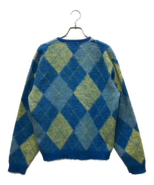 BRENT（ブレント）BRENT (ブレント) 60s～70s アーガイル柄モヘア混ニット ブルー サイズ:Mの古着・服飾アイテム