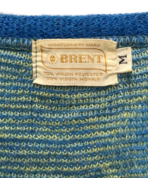 BRENT（ブレント）BRENT (ブレント) 60s～70s アーガイル柄モヘア混ニット ブルー サイズ:Mの古着・服飾アイテム