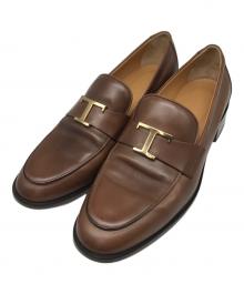 TOD'S（トッズ）の古着「T タイムレス レザー ローファー」｜ブラウン