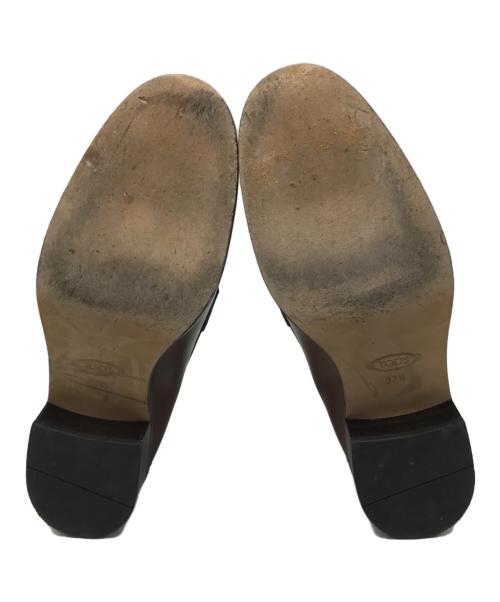 TOD'S（トッズ）TOD'S (トッズ) T タイムレス レザー ローファー ブラウン サイズ:37 1/2の古着・服飾アイテム