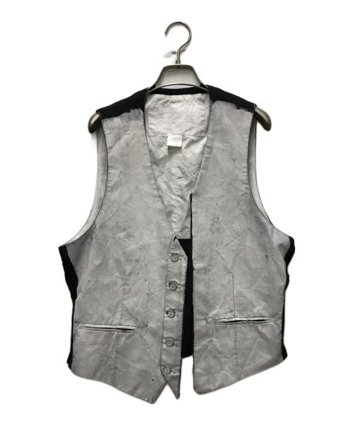 Maison Margiela（メゾンマルジェラ）Maison Margiela (メゾンマルジェラ) H&M (エイチアンドエム) ペンキデザインベスト ホワイト×ブラック サイズ:52の古着・服飾アイテム