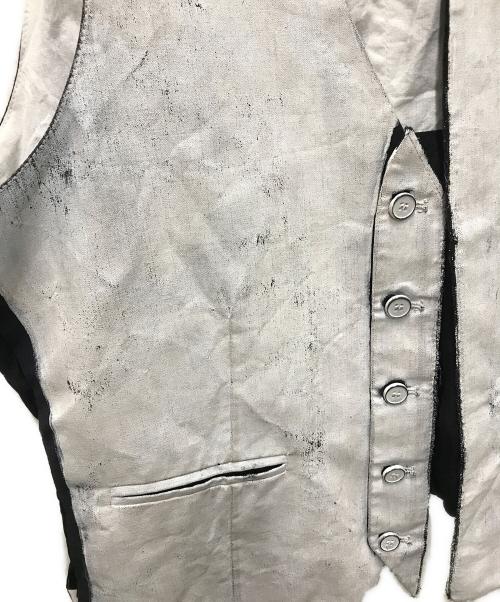 Maison Margiela（メゾンマルジェラ）Maison Margiela (メゾンマルジェラ) H&M (エイチアンドエム) ペンキデザインベスト ホワイト×ブラック サイズ:52の古着・服飾アイテム