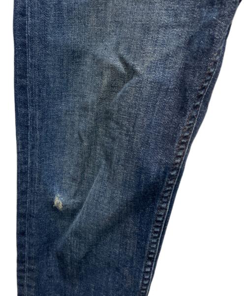 ALEXANDER McQUEEN（アレキサンダーマックイーン）ALEXANDER McQUEEN (アレキサンダーマックイーン) レザーウエスト スキニーデニムパンツ ネイビー サイズ:46の古着・服飾アイテム