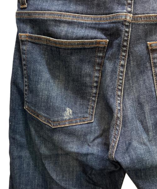 ALEXANDER McQUEEN（アレキサンダーマックイーン）ALEXANDER McQUEEN (アレキサンダーマックイーン) レザーウエスト スキニーデニムパンツ ネイビー サイズ:46の古着・服飾アイテム