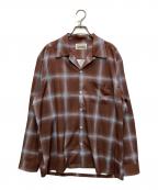 WACKO MARIAワコマリア）の古着「OMBRE CHECK OPEN COLLAR SHIRT L/S」｜ブラウン