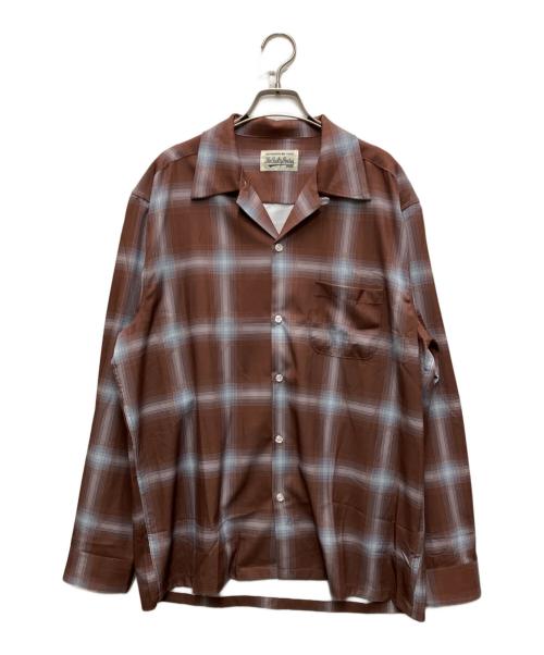 WACKO MARIA（ワコマリア）WACKO MARIA (ワコマリア) OMBRE CHECK OPEN COLLAR SHIRT L/S ブラウン サイズ:Lの古着・服飾アイテム