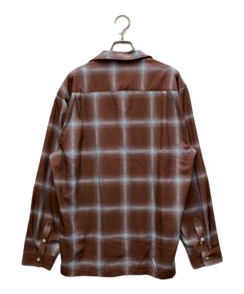 WACKO MARIA（ワコマリア）WACKO MARIA (ワコマリア) OMBRE CHECK OPEN COLLAR SHIRT L/S ブラウン サイズ:Lの古着・服飾アイテム