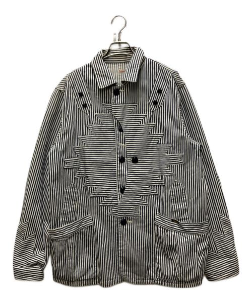 KAPITAL（キャピタル）KAPITAL (キャピタル) サンダーバード ヒッコリーカバーオール ネイビー サイズ:Lの古着・服飾アイテム