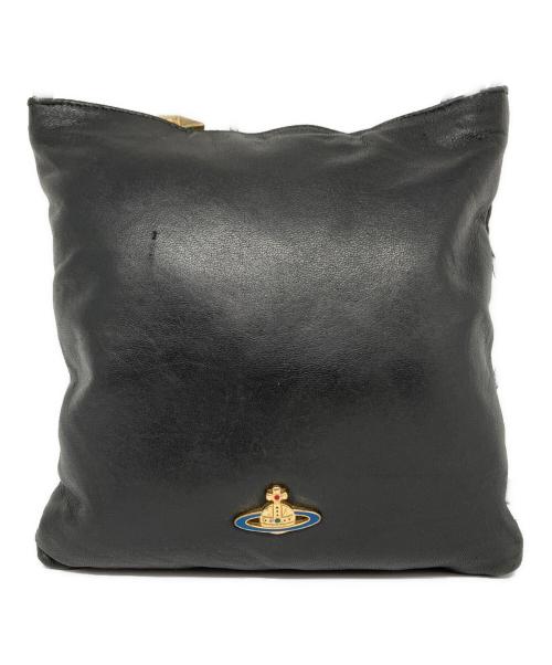 Vivienne Westwood（ヴィヴィアンウエストウッド）Vivienne Westwood (ヴィヴィアンウエストウッド) オーバルロゴレザーショルダーバッグ ブラックの古着・服飾アイテム