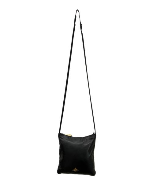 Vivienne Westwood（ヴィヴィアンウエストウッド）Vivienne Westwood (ヴィヴィアンウエストウッド) オーバルロゴレザーショルダーバッグ ブラックの古着・服飾アイテム