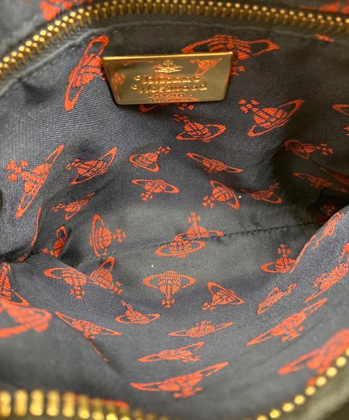 Vivienne Westwood（ヴィヴィアンウエストウッド）Vivienne Westwood (ヴィヴィアンウエストウッド) オーバルロゴレザーショルダーバッグ ブラックの古着・服飾アイテム