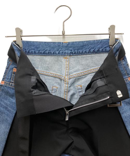 sacai（サカイ）sacai (サカイ) Wool Suiting x Denim Shorts インディゴの古着・服飾アイテム