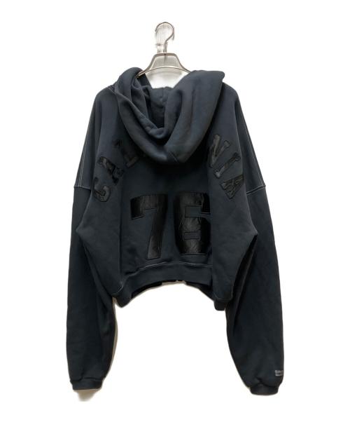 ERL（イーアールエル）ERL (イーアールエル) Varsity Oversized Zip Hoodie ブラック サイズ:XSの古着・服飾アイテム