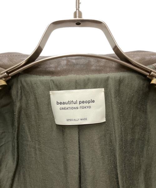 beautiful people（ビューティフルピープル）beautiful people (ビューティフルピープル) ライダースジャケット ブラウン サイズ:160cmの古着・服飾アイテム