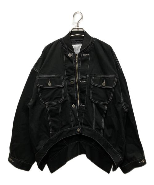 UN3D.（アンスリード）UN3D. (アンスリード) MA－1 DOCKING DENIM JACKET ブラック サイズ:38の古着・服飾アイテム