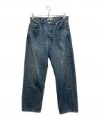 beautiful peopleビューティフルピープル）の古着「denim bleach cropped pants」｜インディゴ