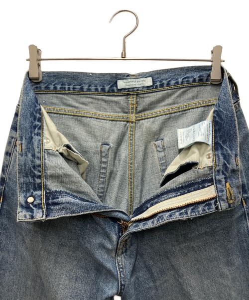 beautiful people（ビューティフルピープル）beautiful people (ビューティフルピープル) denim bleach cropped pants インディゴ サイズ:40の古着・服飾アイテム