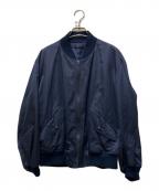 KAPTAIN SUNSHINEキャプテンサンシャイン）の古着「USA Cotton Satin Flight Jacket」｜ネイビー