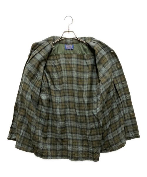 PENDLETON（ペンドルトン）PENDLETON (ペンドルトン) 60`Sボードシャツ ブラウン×グレーブルー サイズ:Mの古着・服飾アイテム