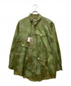 COMME des GARCONS HOMME PLUSコムデギャルソンオムプリュス）の古着「25AW アシンメトリー捻じれポリシャツ」｜グリーン