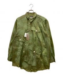 COMME des GARCONS HOMME PLUS（コムデギャルソンオムプリュス）の古着「25AW アシンメトリー捻じれポリシャツ」｜グリーン