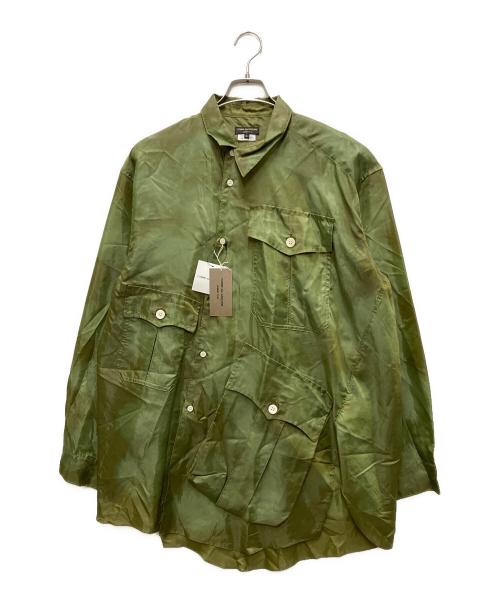 COMME des GARCONS HOMME PLUS（コムデギャルソンオムプリュス）COMME des GARCONS HOMME PLUS (コムデギャルソンオムプリュス) 25AW アシンメトリー捻じれポリシャツ グリーン サイズ:Lの古着・服飾アイテム