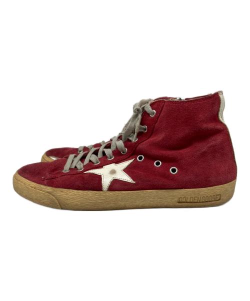 GOLDEN GOOSE（ゴールデングース）GOLDEN GOOSE (ゴールデングース) FRANCY 加工ハイカットスニーカー レッド サイズ:42の古着・服飾アイテム