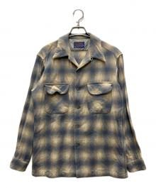 PENDLETON（ペンドルトン）の古着「70’S オンブレチェック ボートシャツ」｜ブルー×ベージュ