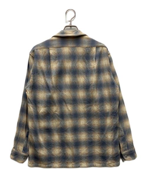 PENDLETON（ペンドルトン）PENDLETON (ペンドルトン) 70’S オンブレチェック ボートシャツ ブルー×ベージュ サイズ:Mの古着・服飾アイテム