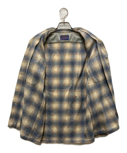 PENDLETON（ペンドルトン）PENDLETON (ペンドルトン) 70’S オンブレチェック ボートシャツ ブルー×ベージュ サイズ:Mの古着・服飾アイテム